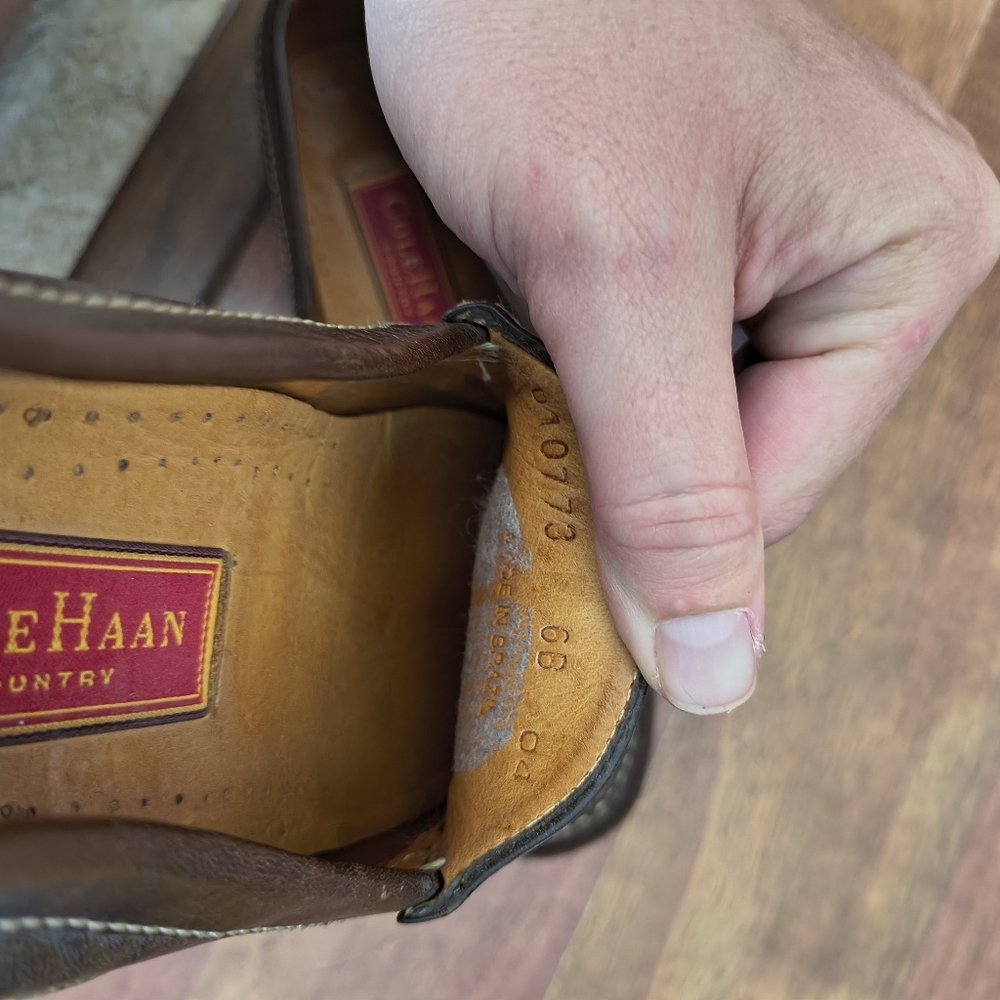COLE HAAN Country Brown Leather Slip-On Women's Loafers Size 6B Vintage - Picture 3 of 4